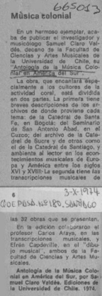 Música colonial.  [artículo]