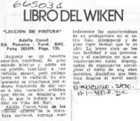 Lección de pintura".  [artículo]