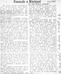 Recuerdo a Binvignat  [artículo] Julio Ramírez Fernández.
