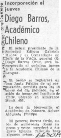 Diego Barros, académico chileno.  [artículo]