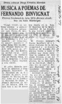 Música a poemas de Fernando Binvignat.  [artículo]
