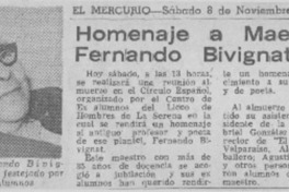 Homenaje a maestro Fernando Binvignat.  [artículo]