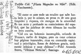 Hasta mapocho no más!".  [artículo]