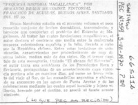 Pequeña historia magallánica".  [artículo]