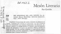 Mis memorias del año veinte  [artículo] Cándido.