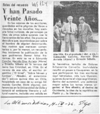 Y han pasado veinte años--  [artículo]