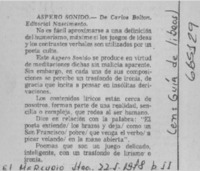 Aspero sonido.  [artículo]