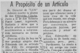 A propósito de un artículo  [artículo] Oscar Rizar.