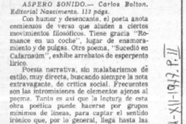 Áspero sonido.  [artículo]