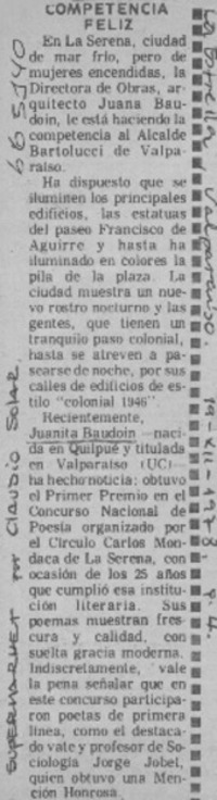 Competencia feliz.  [artículo]