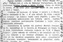 Dos nuevos títulos de Editorial Universitaria  [artículo] Berta López M.