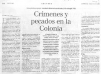 Crímenes y pecados en la colonia