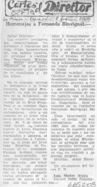 Homenajes a Fernando Binvignat