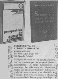 Perspectiva de Alberto Edwards.  [artículo]