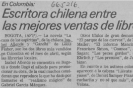 Escritora chilena entre las mejores ventas de libros.  [artículo]