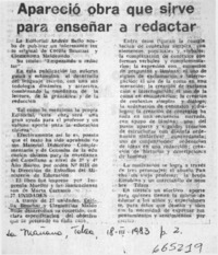 Apareció obra que sirve para enseñar a redactar.  [artículo]