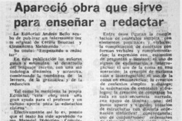 Apareció obra que sirve para enseñar a redactar.  [artículo]