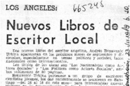 Nuevos libros de escritor local.  [artículo]