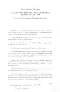 Imaginario poético trascendente de Óscar castro