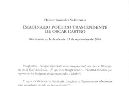 Imaginario poético trascendente de Óscar castro