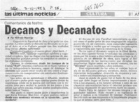 Decanos y decanatos  [artículo] Wilfredo Mayorga.