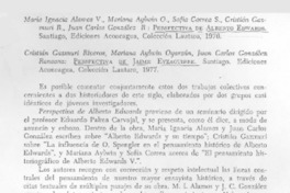 Perspectiva de Alberto Edwards : [comentario]