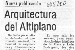 Arquitectura del altiplano.  [artículo]