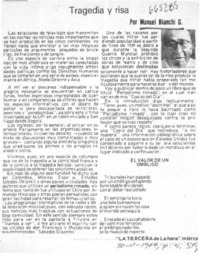 Tragedia y risa  [artículo] Manuel Bianchi.