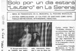 Sólo por un día estará "Lautaro" en La Serena.  [artículo]