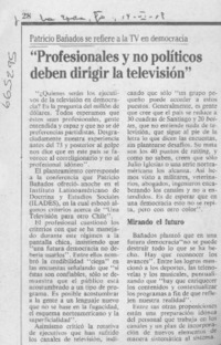 Profesionales y no políticos deben dirigir la televisión".