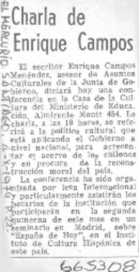 Charla de Enrique Campos.