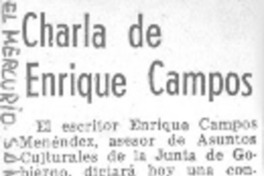 Charla de Enrique Campos.