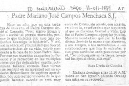 Padre Mariano José Campos Menchaca S. J.