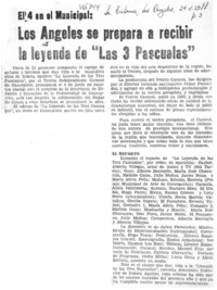 Los Angeles se prepara a recibir la leyenda de "Las 3 pascualas".  [artículo]