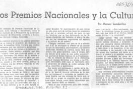 Los Premios Nacionales y la cultura
