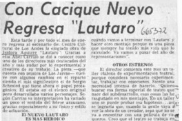 Con cacique nuevo regresa "Lautaro".  [artículo]
