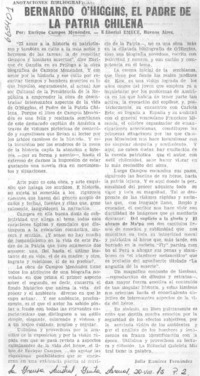 Bernardo O'Higgins, el padre de la patria chilena