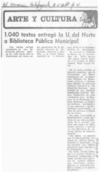 1.040 textos entregó la U. del Norte a Biblioteca Pública Municipal.