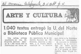 1.040 textos entregó la U. del Norte a Biblioteca Pública Municipal.
