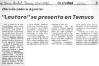 Lautaro" se presenta en temuco.  [artículo]