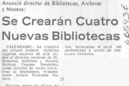 Se crearán cuatro nuevas bibliotecas.