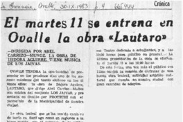 El Martes 11 se estrena en Ovalle la obra "Lautaro".  [artículo]