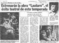 Estrenan la obra "Lautaro", el éxito teatral de esta temporada.  [artículo]