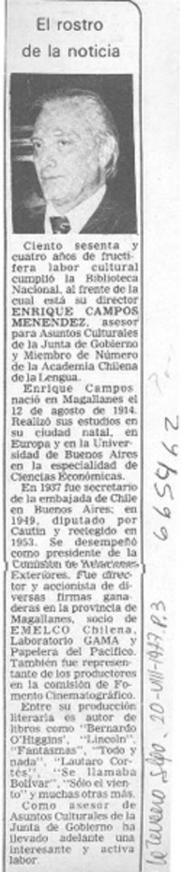 El rostro de la noticia.