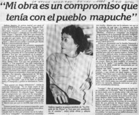 Mi obra es un compromiso que tenía con el pueblo mapuche".  [artículo]