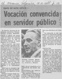 Vocación convencida en servidor público.