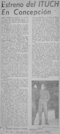 Estreno del ITUCH en Concepciòn.  [artículo]