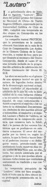 "Lautaro"  [artículo] Justus.