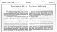 Fundación Hnos, Arabena Williams.