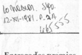 Entregados premios del concurso teatral "Eugenio Dittborn".  [artículo]